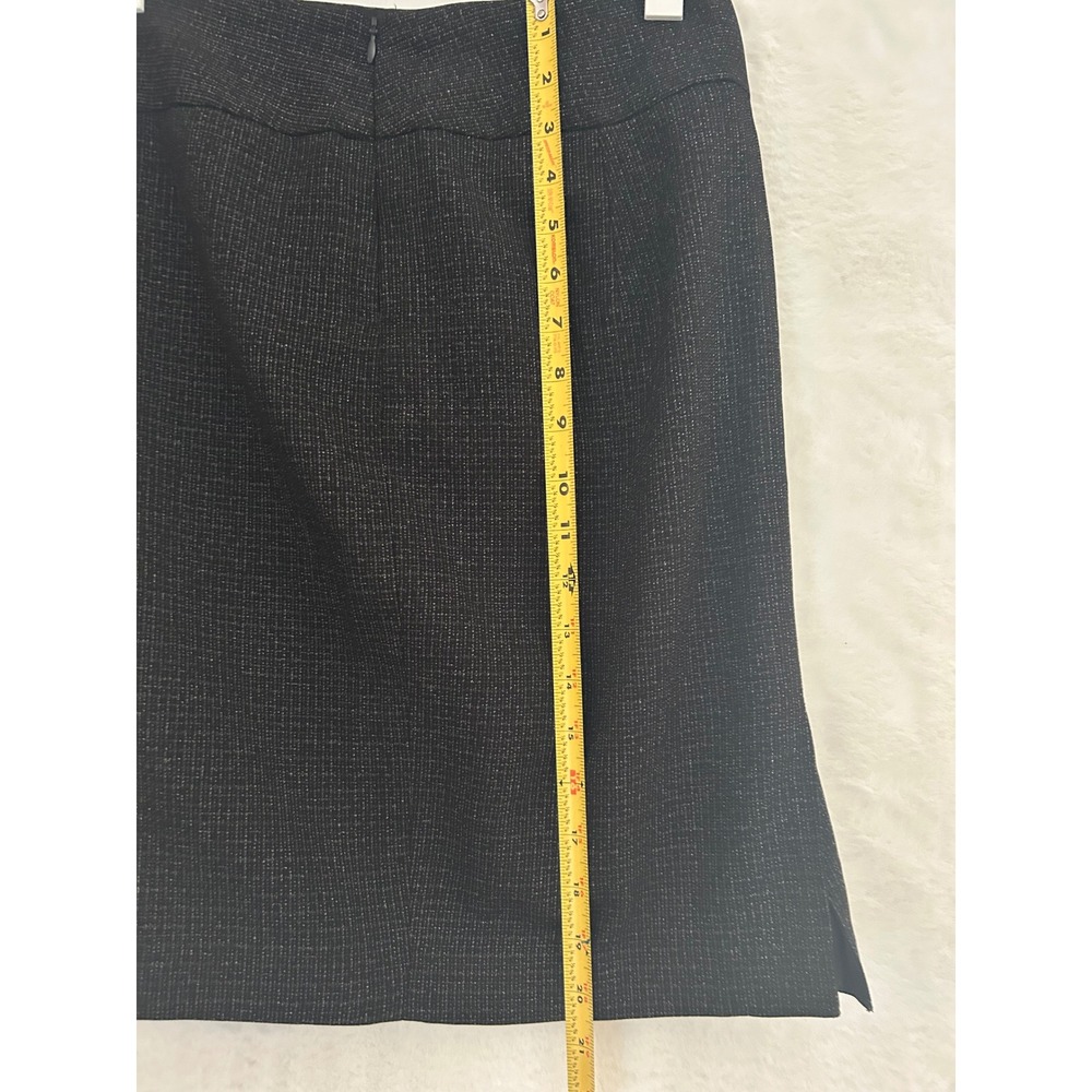 Black Textured Pencil‎ Skirt Knee Length Career Office Wear Side Slit Size 4/6